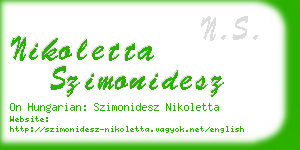 nikoletta szimonidesz business card